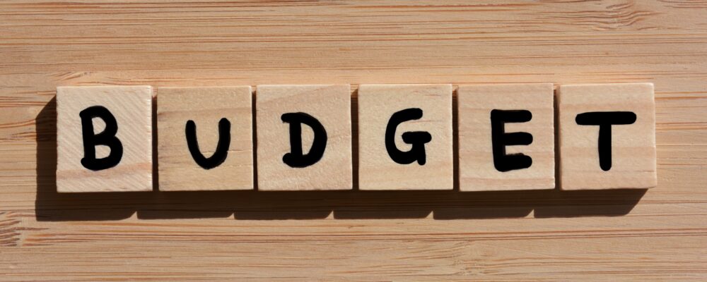 Letters forming the word BUDGET