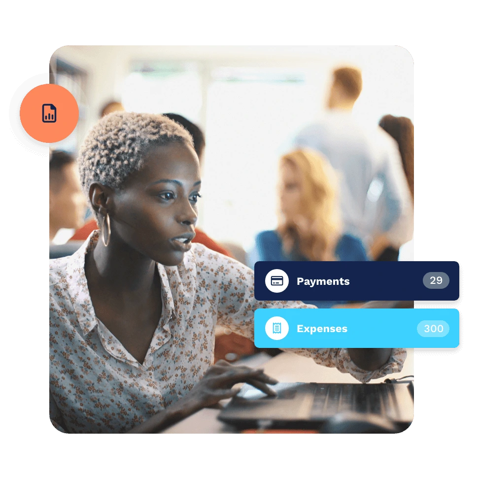 Woman looking at laptop