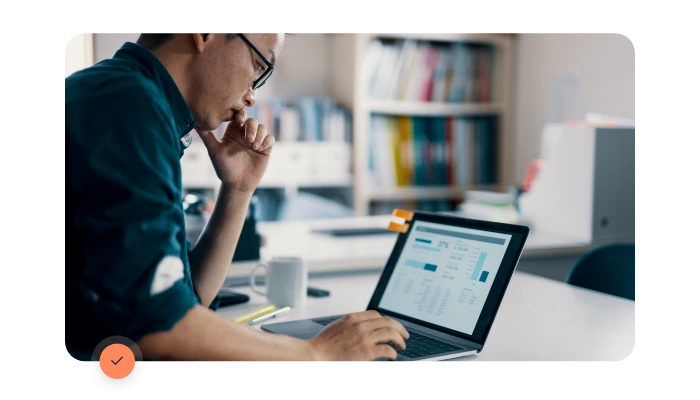 Man looking at laptop